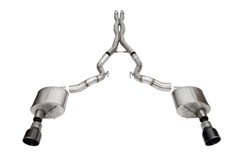 CORSA Performance 21270BLK Corsa 2024 rd MustangGT Conv Xtreme Cat-Back Ex.Sys 3.0in Dual Rear Ex w/4.5in Blk PVD ProSeries Tip