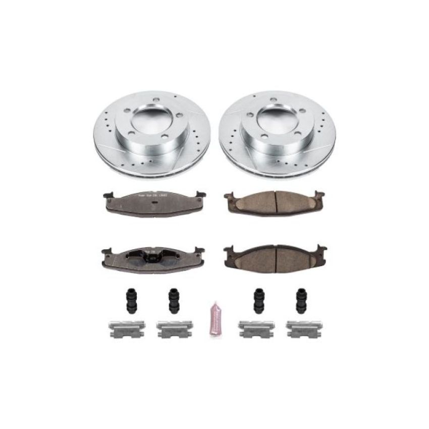 PowerStop K5067-36 Z36 Truck and SUV Carbon-Fiber Ceramic Brake Pad and Drilled & Slotted Rotor Kit