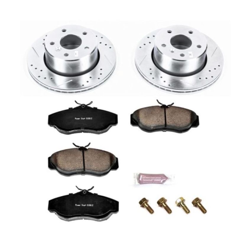 PowerStop K5106 Z23 Daily Driver Carbon-Fiber Ceramic Brake Pad and Drilled & Slotted Rotor Kit