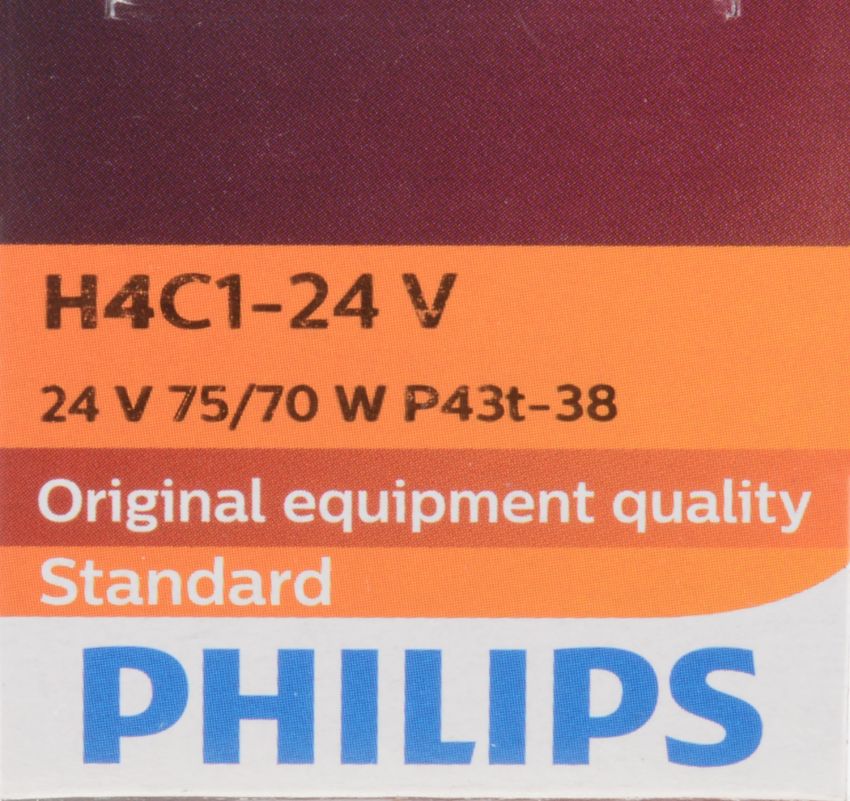 Philips H4C1-24V Philips Standard Headlight H4-24v