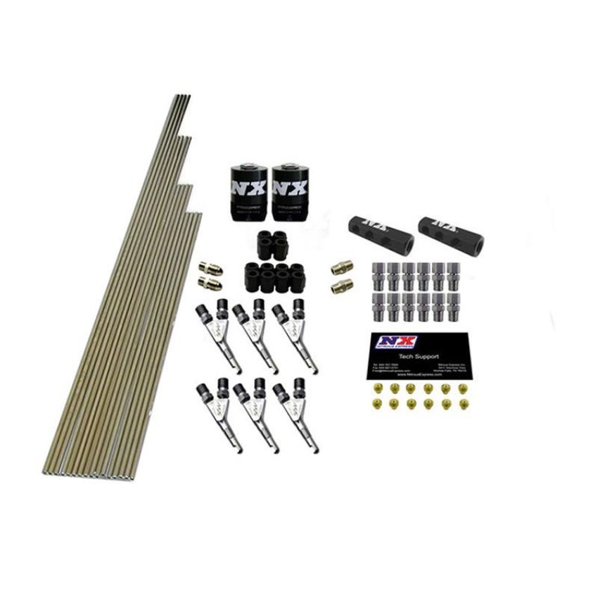 Nitrous Express 13392 6-CYL SSV/STD PLUMB KIT W/ 2 SOLENOIDS & 150HP JETS, INCL HARDWARE