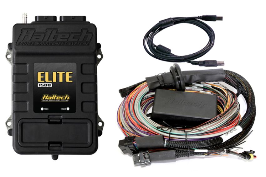 Haltech HT-150905 Elite 1500 16ft Premium Universal Wire-In Harness ECU Kit