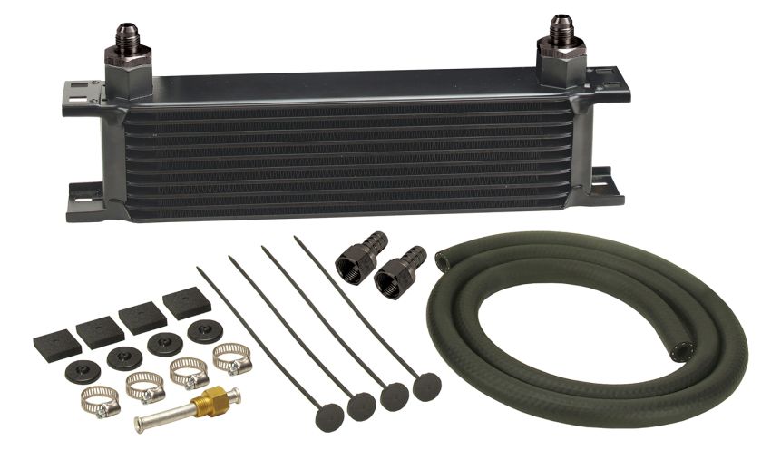 Derale 13401 10 Row Series 10000 Stack Plate Transmission Cooler Kit, -6AN