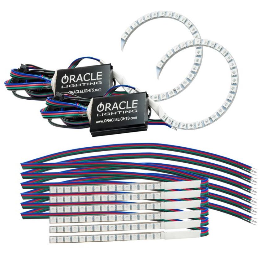 Oracle Lighting 1348-334 ORACLE Lighting 2018-2023 Ford Mustang ColorSHIFT┬о DRL Upgrade w/Halo Kit