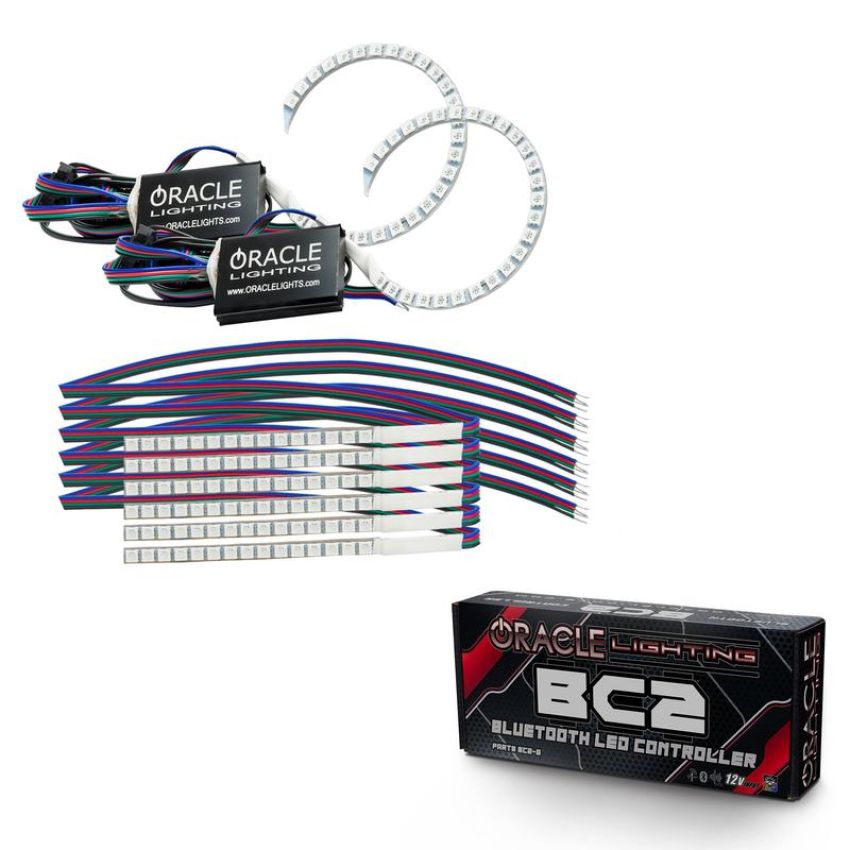 Oracle Lighting 1348-335 ORACLE Lighting 2018-2023 Ford Mustang ColorSHIFT┬о DRL Upgrade w/Halo Kit