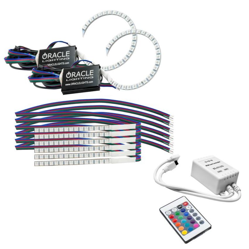 Oracle Lighting 1348-504 ORACLE Lighting 2018-2023 Ford Mustang ColorSHIFT┬о DRL Upgrade w/Halo Kit