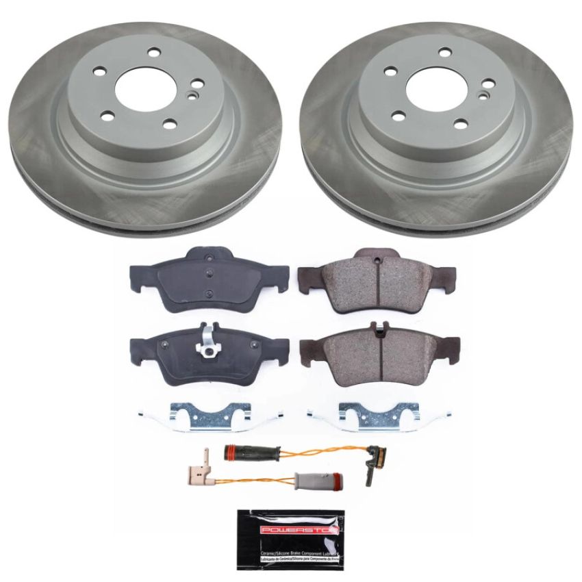PowerStop SC5323 Semi-Coated Rotor and Low-Dust Ceramic Brake Pad Kit