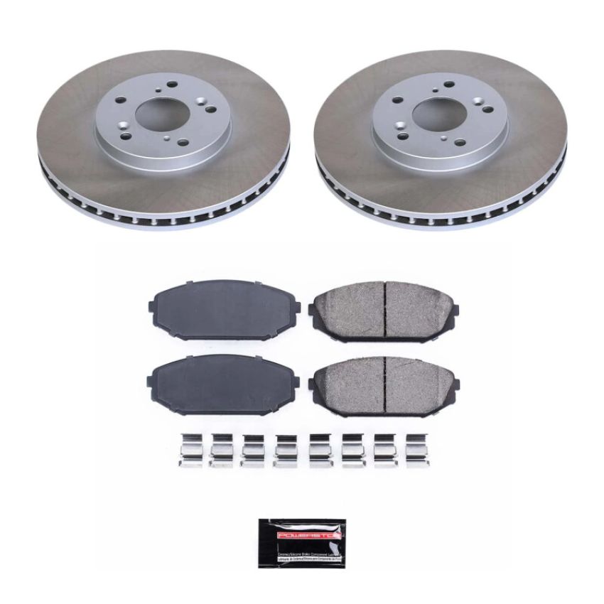 PowerStop SC2299 Semi-Coated Rotor and Low-Dust Ceramic Brake Pad Kit
