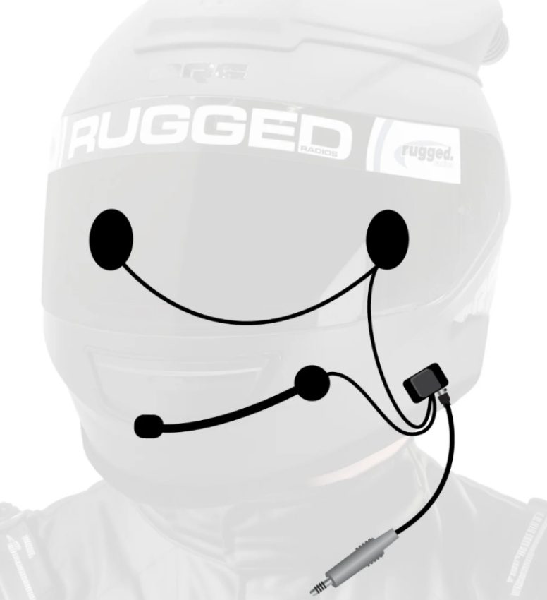 Rugged Radios HK-UNI Wired Offroad and STX Stereo - Helmet Kit w/Alpha Audio Speakers and Mic