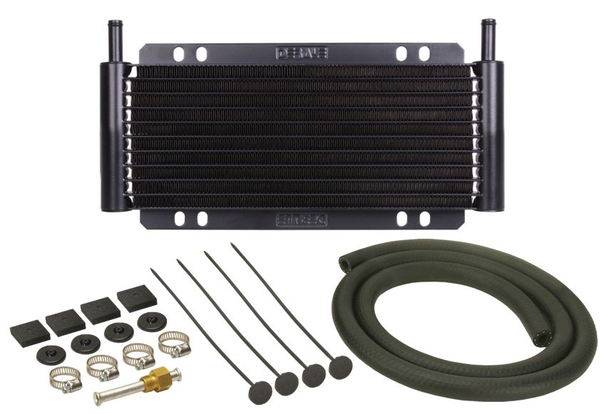 Derale 13501 9 Row Series 8000 Plate & Fin Transmission Cooler Kit, 11/32