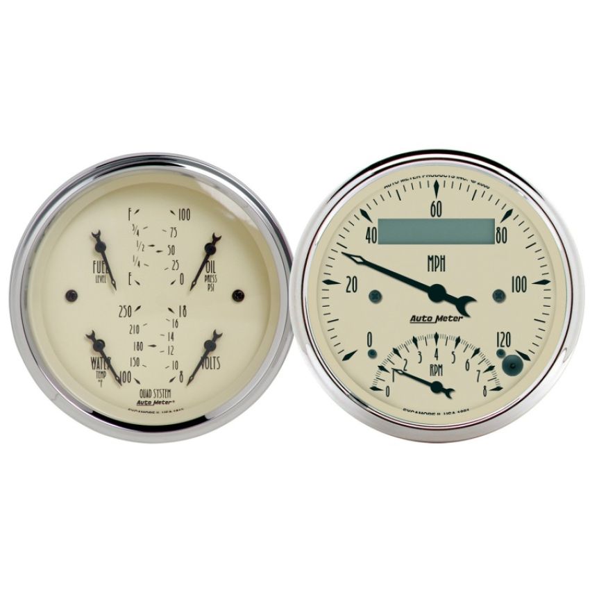AutoMeter 1820 GAUGE KIT, 2 PC., QUAD & TACH/SPEEDO, 3 3/8