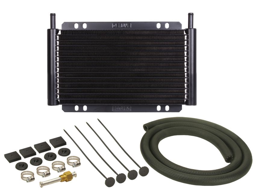 Derale 13502 13 Row Series 8000 Plate & Fin Transmission Cooler Kit, 11/32