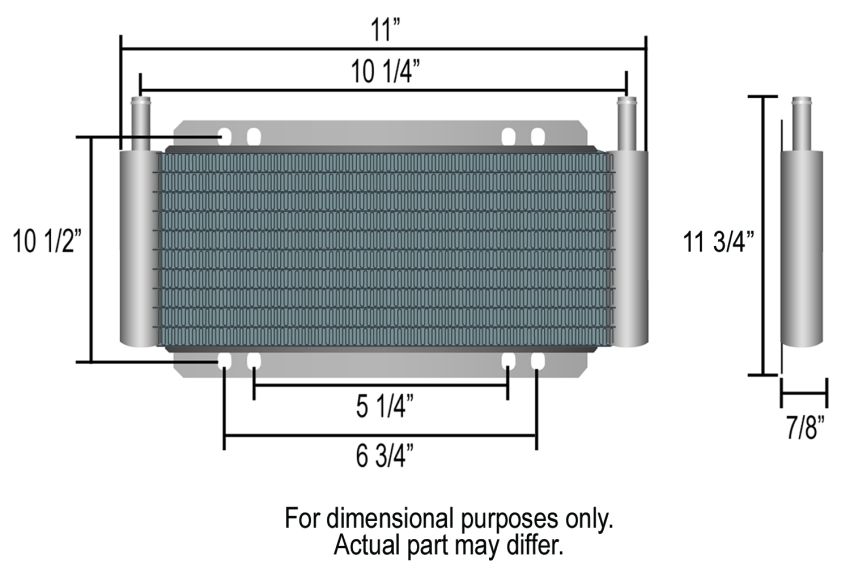 Derale 13504 24 Row Series 8000 Plate & Fin Transmission Cooler Kit, 11/32