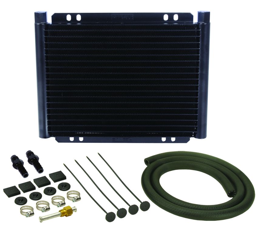 Derale 13523 19 Row Series 8000 Plate & Fin Transmission Cooler Kit, 1/2