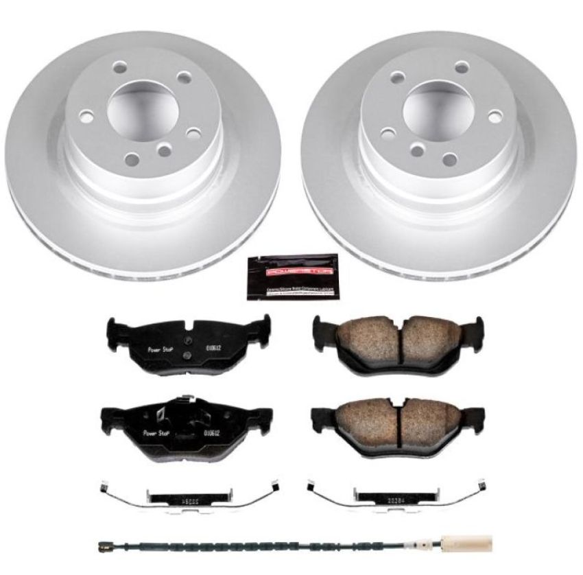 PowerStop CRK5981 Genuine Geomet Coated Rotor and Carbon-Fiber Ceramic Brake Pad Kit