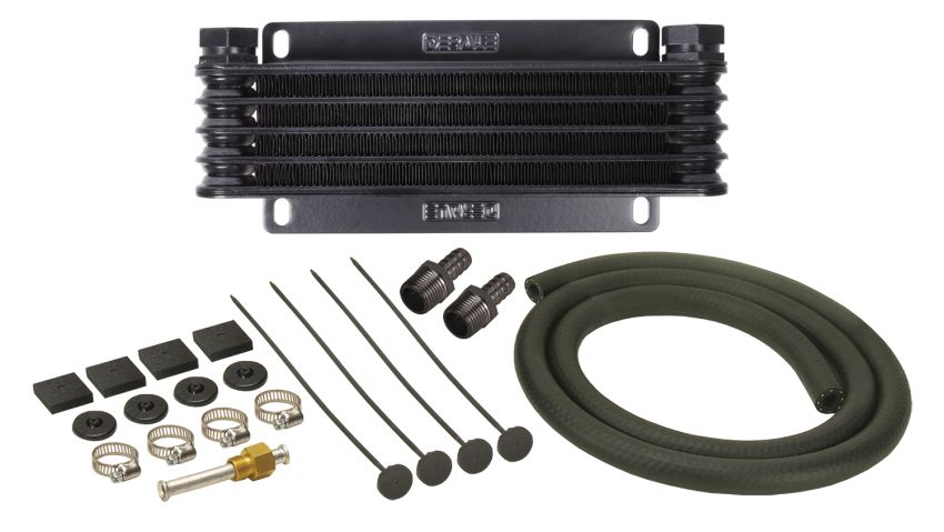 Derale 13611 5 Row Series 9000 Plate & Fin Transmission Cooler Kit, 1/2