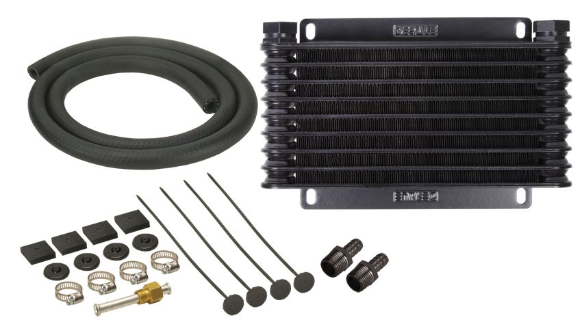 Derale 13612 9 Row Series 9000 Plate & Fin Transmission Cooler Kit, 1/2