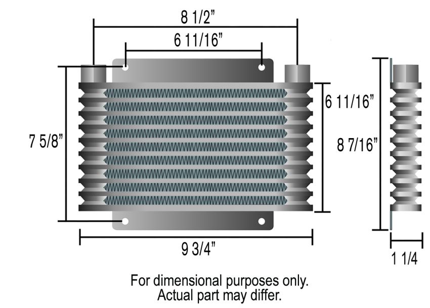 Derale 13613 13 Row Series 9000 Plate & Fin Transmission Cooler Kit, 1/2