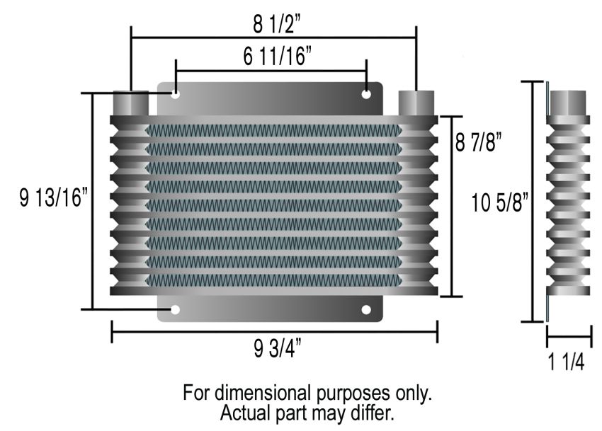 Derale 13614 17 Row Series 9000 Plate & Fin Transmission Cooler Kit, 1/2