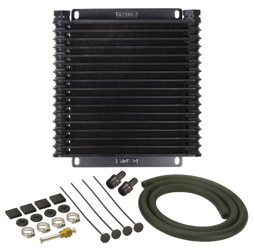 Derale 13614 17 Row Series 9000 Plate & Fin Transmission Cooler Kit, 1/2