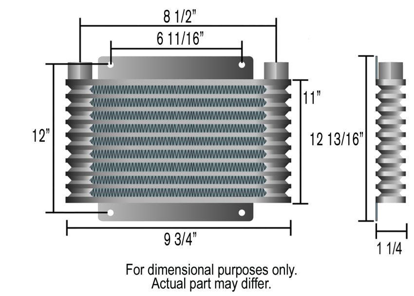 Derale 13615 21 Row Series 9000 Plate & Fin Transmission Cooler Kit, 1/2