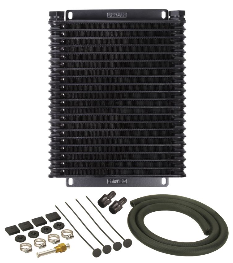 Derale 13615 21 Row Series 9000 Plate & Fin Transmission Cooler Kit, 1/2