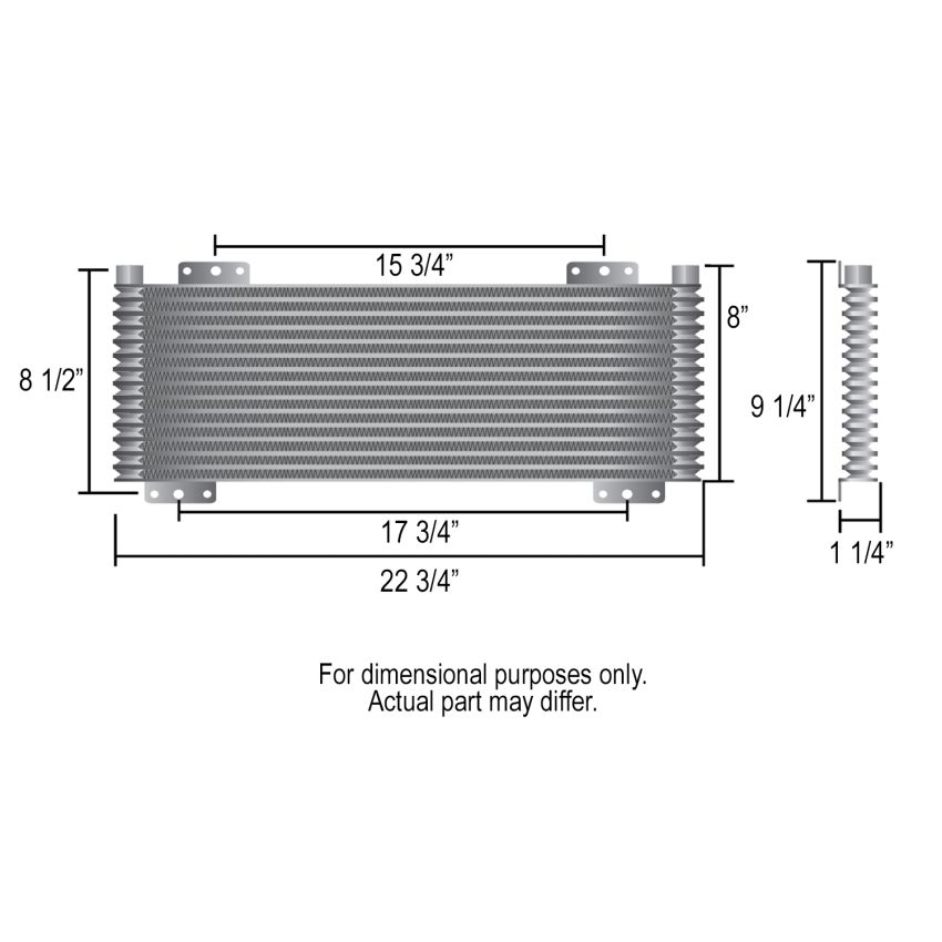 Derale 13633 13 Row Series 9500 Plate & Fin Transmission Cooler Kit, 5/8