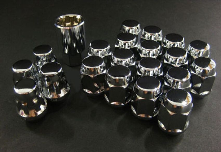 Project Kics W65119 16 LUGS + 4 LOCKS Chrome Bullock And Nut Set - 12X1.50