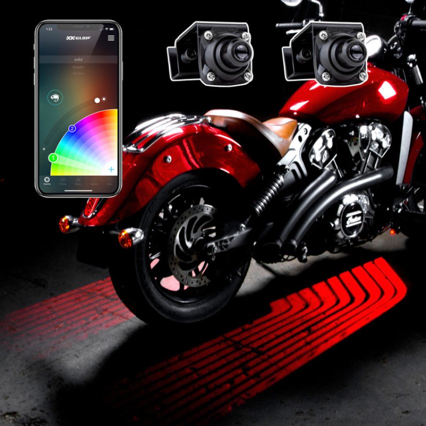XKGLOW XK-CFX-STA-WING XK Glow Curb FX Bluetooth XKchrome App Waterproof LED Projector Welcome Light Angel Wing Style 2pc