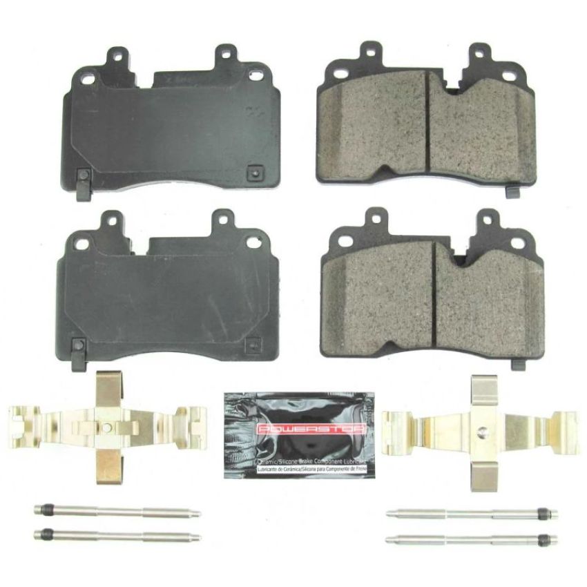 PowerStop Z23-8007 PowerStop - Z23 Daily Driver Carbon-Fiber Ceramic Brake Pads with Hardware Kit