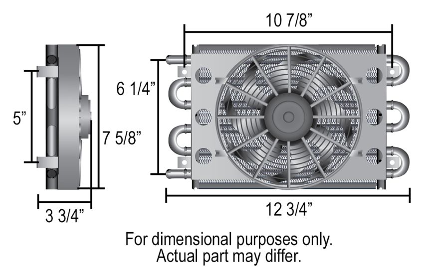 Derale 13730 6 Pass Econo-Cool Remote Fluid Cooler, 11/32