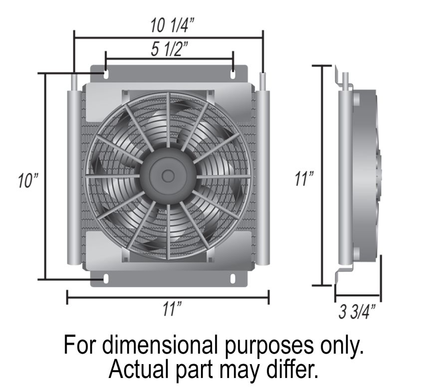 Derale 13735 18 Pass Remote Fluid Cooler, 11/32