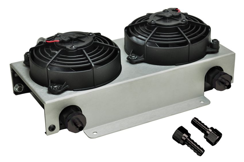 Derale 13740 19 Row Hyper-Cool Dual Cool Remote Fluid Cooler, -6AN