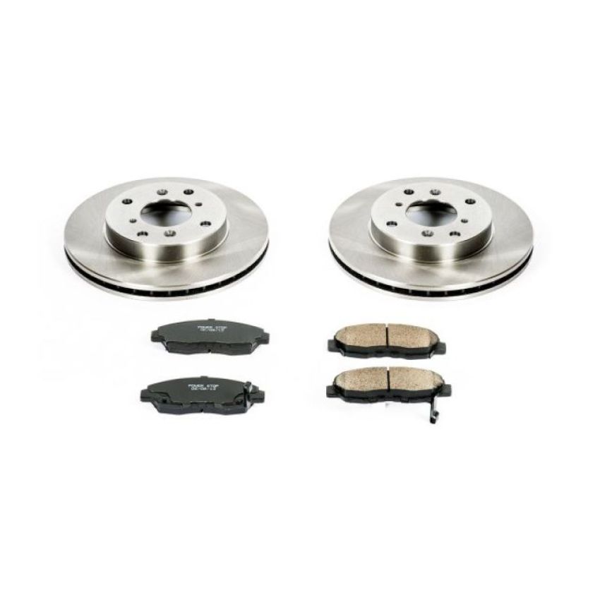 PowerStop KOE1239 OE Stock Replacement Low-Dust Ceramic Brake Pad and Rotor Kit