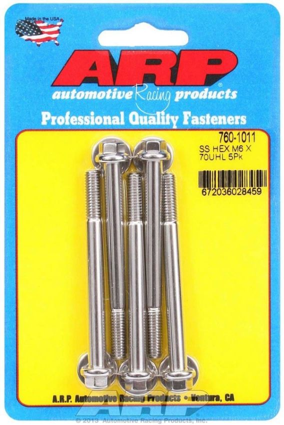 ARP ARP760-1011 S/S Bolt Kit 6pt 6mm x 1.00 x 70mm