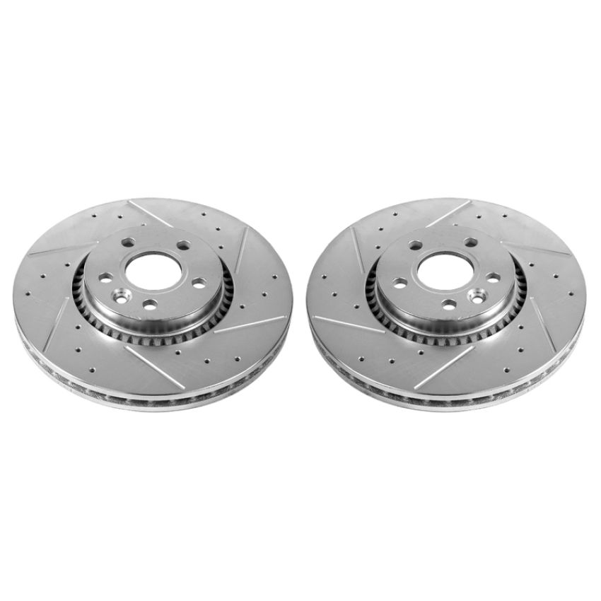 PowerStop EBR1001XPR PowerStop Evolution Performance Drilled, Slotted & Plated Brake Rotor Pair