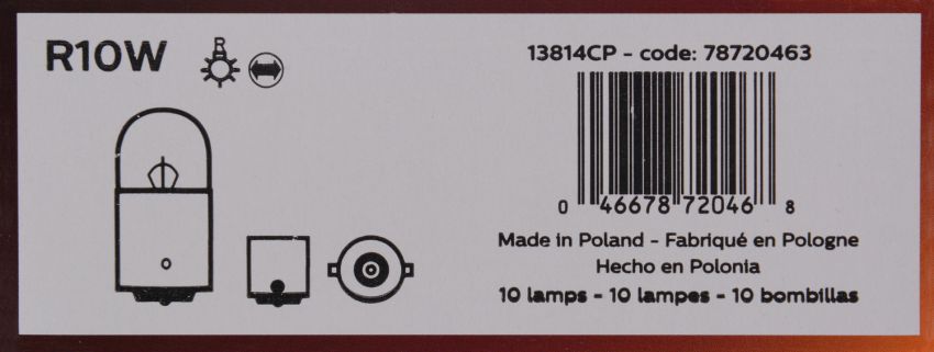 Philips R10WCP-24V Philips Standard Minature R10W-24v Pack of 10