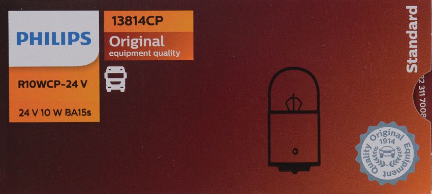 Philips R10WCP-24V Philips Standard Minature R10W-24v Pack of 10