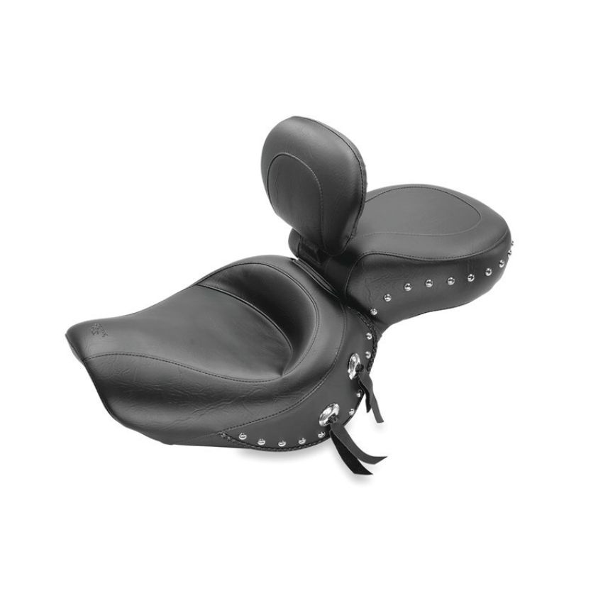 Mustang Motorcycle 79237 Mustang 00-08 Honda VT1100 Sabre,97-08 Spirit,87-97 Shadow Wide Touring 1PC Seat w/Studs - Black