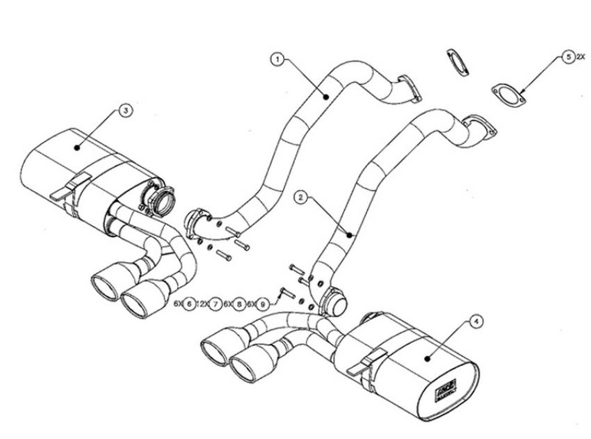 Borla 13921 Axle-Back Exhaust System - EC-Type