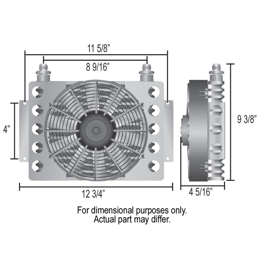 Derale 13950 15 Row Atomic Cool Plate & Fin Remote Transmission Cooler Kit, -6AN