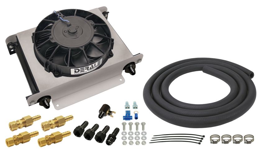 Derale 13960 25 Row Hyper-Cool Remote Transmission Cooler Kit, -6AN