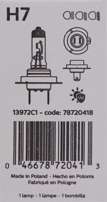 Philips H7C1-24V Philips Standard Headlight H7-24v