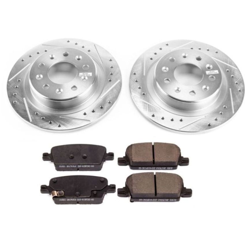PowerStop K7722 Z23 Daily Driver Carbon-Fiber Ceramic Brake Pad and Drilled & Slotted Rotor Kit