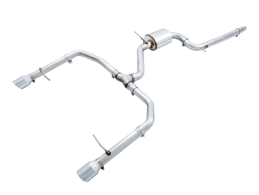 AWE Tuning 3015-22068 18-21 Volkswagen Jetta GLI Mk7 Track Exhaust - Chrome Silver Tips (Fits High-Flow DP)