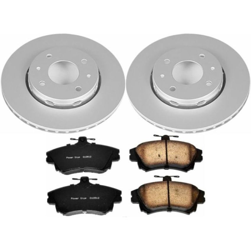 PowerStop CRK911 Genuine Geomet Coated Rotor and Carbon-Fiber Ceramic Brake Pad Kit