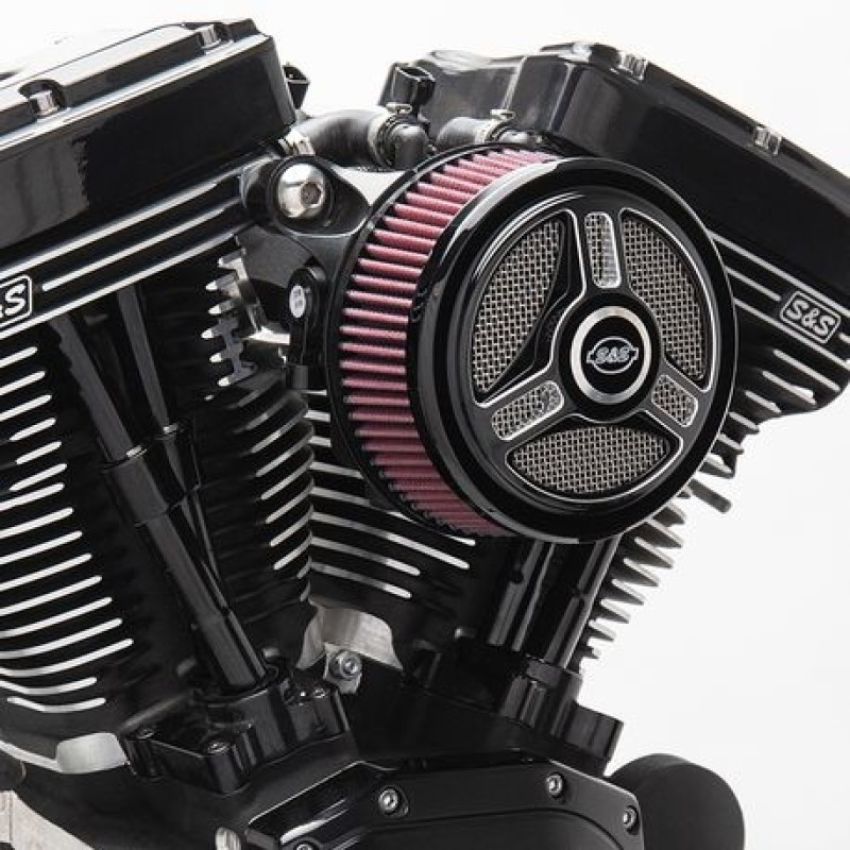 S&S Cycle 170-0392C 2017+ M8 Models w/ Stock Throttle Body Stealth Air Cleaner Kit w/ Tri-Spoke Cover