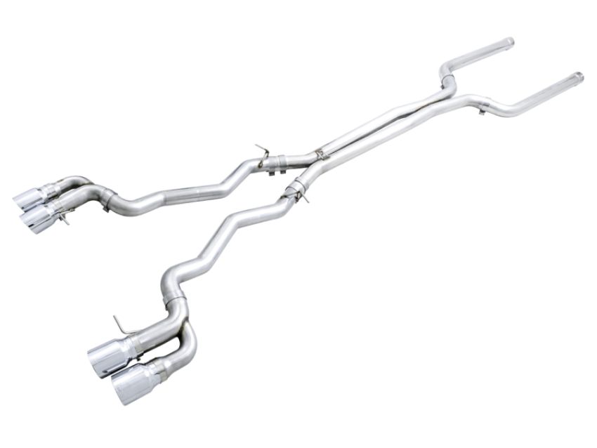 AWE Tuning 3020-42070 18-19 BMW M5 (F90) 4.4T AWD Cat-back Exhaust - Track Edition (Chrome Silver Tips)
