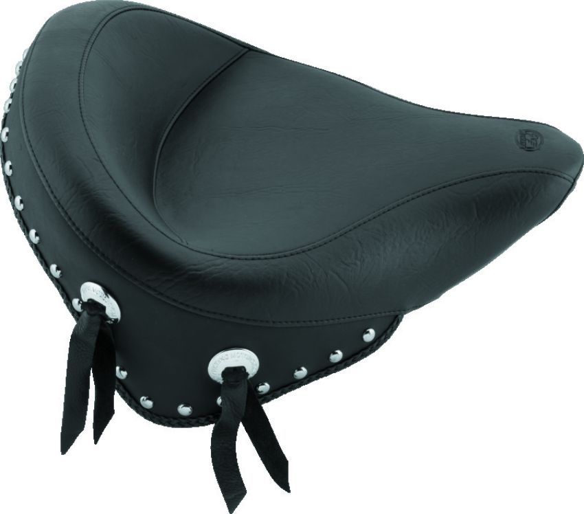 Mustang Motorcycle 75506 Mustang 84-06 Harley Standard Rear Tire Wide Touring Solo Seat w/Studs - Black