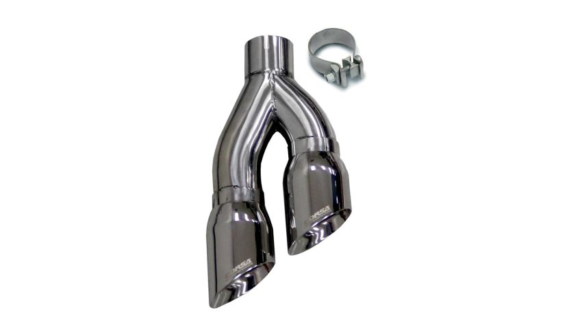 Corsa Performance 14031 Twin 4.0in. Side Swept Polished Pro-Series Tip Kit (Clamp Included)
